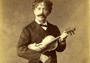 Pablo de Sarasate (1844-1908), com seu Stradivarius que pertenceu a Paganini, o mesmo instrumento usado nestas gravações.