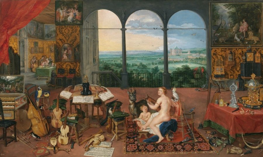 Alegoria da Audição. Autores: Jan Brueghel “O Velho” (1568-1625) e Peter Paul Rubens (1577-1640). Ano: 1617.